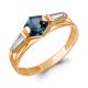 Кольцо из золочёного серебра AQUAMARINE с фианитом и Лондон топазом