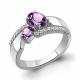 Серебряное кольцо AQUAMARINE с фианитом и аметистом