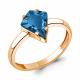 Кольцо из золочёного серебра AQUAMARINE с Лондон топазом