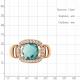 Кольцо из золочёного серебра AQUAMARINE с фианитом и турмалином