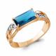 Кольцо из золочёного серебра AQUAMARINE с фианитом и Лондон топазом