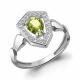 Серебряное кольцо AQUAMARINE с фианитом и хризолитом