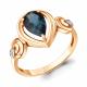 Кольцо из золочёного серебра AQUAMARINE с фианитом и Лондон топазом