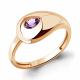 Кольцо из золочёного серебра AQUAMARINE с аметистом