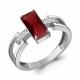 Серебряное кольцо AQUAMARINE с фианитом и гранатом