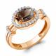 Кольцо из золочёного серебра AQUAMARINE с фианитом и кварцем