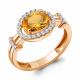 Кольцо из золочёного серебра AQUAMARINE с фианитом и цитрином