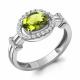 Серебряное кольцо AQUAMARINE с фианитом и хризолитом