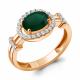 Кольцо из золочёного серебра AQUAMARINE с фианитом и агатом