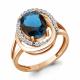 Кольцо из золочёного серебра AQUAMARINE с фианитом и Лондон топазом