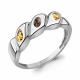 Серебряное кольцо AQUAMARINE с цитрином и кварцем