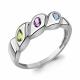 Серебряное кольцо AQUAMARINE с топазом, аметистом и хризолитом