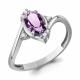 Серебряное кольцо AQUAMARINE с фианитом и аметистом