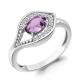 Серебряное кольцо AQUAMARINE с фианитом и аметистом