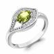 Серебряное кольцо AQUAMARINE с фианитом и хризолитом