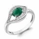 Серебряное кольцо AQUAMARINE с фианитом и агатом