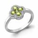 Серебряное кольцо AQUAMARINE с фианитом и хризолитом