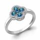 Серебряное кольцо AQUAMARINE с фианитом и Лондон топазом