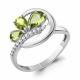 Серебряное кольцо AQUAMARINE с фианитом и хризолитом