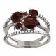 Серебряное кольцо AQUAMARINE с фианитом и гранатом