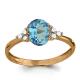 Кольцо из золочёного серебра AQUAMARINE с топазом и фианитом