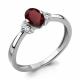 Серебряное кольцо AQUAMARINE с фианитом и гранатом