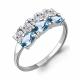 Серебряное кольцо AQUAMARINE с топазом и фианитом