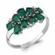 Серебряное кольцо AQUAMARINE с фианитом и агатом