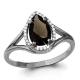 Серебряное кольцо AQUAMARINE с фианитом и раухтопазом