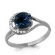 Серебряное кольцо AQUAMARINE с фианитом и Лондон топазом