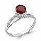Серебряное кольцо AQUAMARINE с фианитом и гранатом