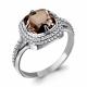 Серебряное кольцо AQUAMARINE с фианитом и кварцем