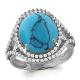 Серебряное кольцо AQUAMARINE с фианитом и бирюзой