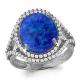 Серебряное кольцо AQUAMARINE с фианитом и опалом