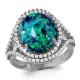 Серебряное кольцо AQUAMARINE с фианитом и опалом