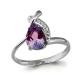 Серебряное кольцо AQUAMARINE с фианитом и аметистом