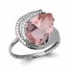Серебряное кольцо AQUAMARINE с фианитом и морганитом