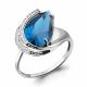 Серебряное кольцо AQUAMARINE с фианитом и Лондон топазом