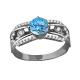 Серебряное кольцо AQUAMARINE с топазом и фианитом