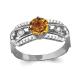 Серебряное кольцо AQUAMARINE с фианитом и цитрином