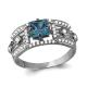 Серебряное кольцо AQUAMARINE с фианитом и Лондон топазом