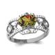 Серебряное кольцо AQUAMARINE с фианитом и султанитом