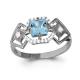 Серебряное кольцо AQUAMARINE с топазом и фианитом