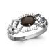 Серебряное кольцо AQUAMARINE с фианитом и раухтопазом
