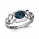 Серебряное кольцо AQUAMARINE с фианитом и Лондон топазом