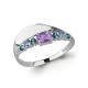 Серебряное кольцо AQUAMARINE с топазом, аметистом и Лондон топазом
