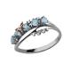 Серебряное кольцо AQUAMARINE с топазом и фианитом