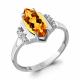 Серебряное кольцо AQUAMARINE с фианитом и цитрином