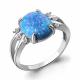 Серебряное кольцо AQUAMARINE с фианитом и опалом