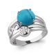 Серебряное кольцо AQUAMARINE с фианитом и бирюзой